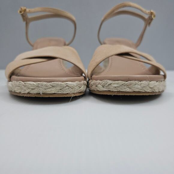 NEW Stuart Weitzman Dayna Wedges Womens 11 Adobe Tan Suede Espadrille Sandal - Picture 6 of 12